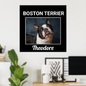 Boston Terrier Custom Dog Poster (Thuiskantoor)