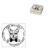 Boston Terrier Custom Family Return-adres Rubberstempel (Gestempeld)