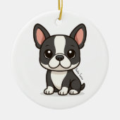 Boston Terrier Custom Name Keramisch Ornament (Voorkant)