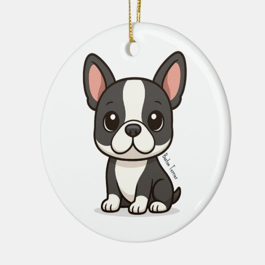 Boston Terrier Custom Name Keramisch Ornament (Links)