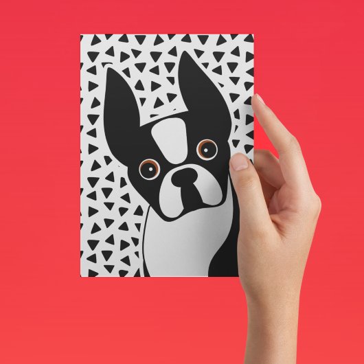Boston Terrier Cute Black en White Briefkaart