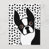 Boston Terrier Cute Black en White Briefkaart (Voorkant)