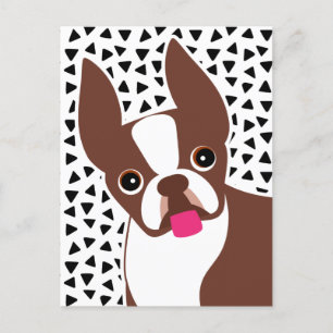 Boston Terrier Cute Brown en White Briefkaart