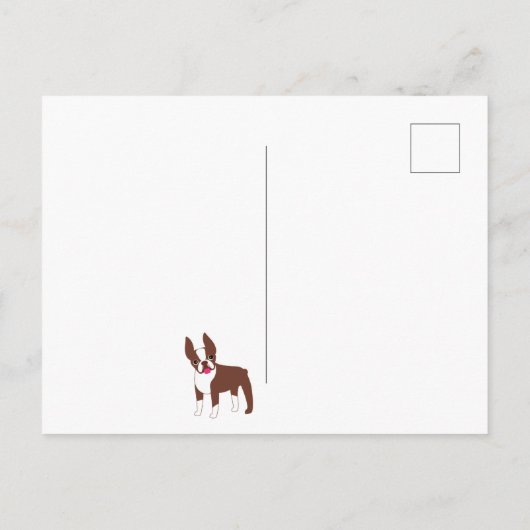 Boston Terrier Cute Brown en White Briefkaart (Achterkant)