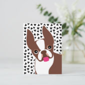 Boston Terrier Cute Brown en White Briefkaart (Staand voorkant)