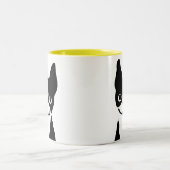 Boston Terrier - Cute Cartoon Dog Design Tweekleurige Koffiemok (Center)