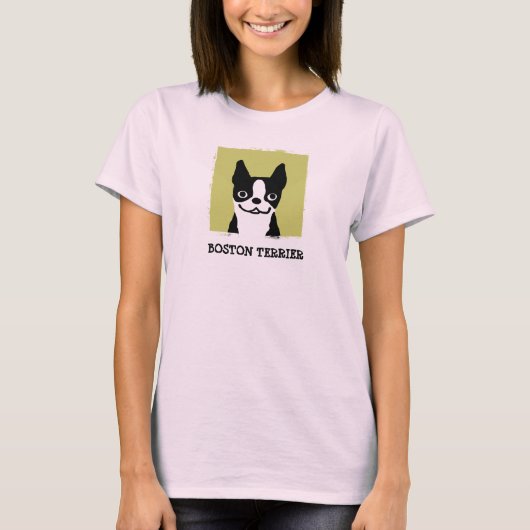 Boston Terrier | Cute Dog Face T-shirt (Voorkant)