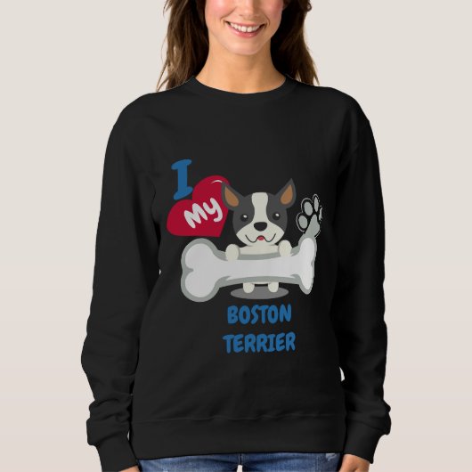 Boston Terrier Cute Dog Idea Funny Dogs Trui (Voorkant)