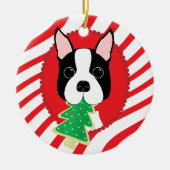Boston Terrier Cute Dog Ornament (Voorkant)