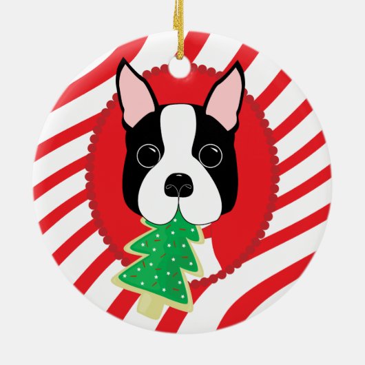 Boston Terrier Cute Dog Ornament (Achterkant)