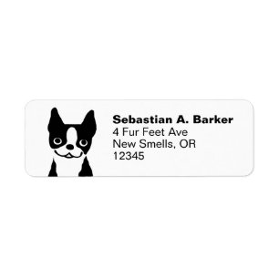 Boston Terrier - Cute Dog Return Address Labels