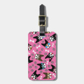 Boston Terrier Cute Mustache Funny Faces Bagagelabel (Voorkant verticaal)