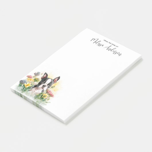 Boston Terrier Cute Puppy Persoonlijk Hondenliefhe Post-it® Notes (Schuin)