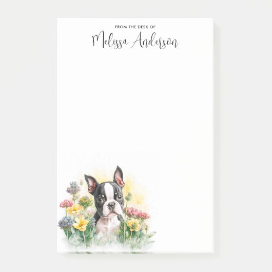 Boston Terrier Cute Puppy Persoonlijk Hondenliefhe Post-it® Notes (Voorkant)