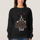Boston Terrier Dad Dog Dog Dad Boston Terrier Fath Trui (Voorkant)