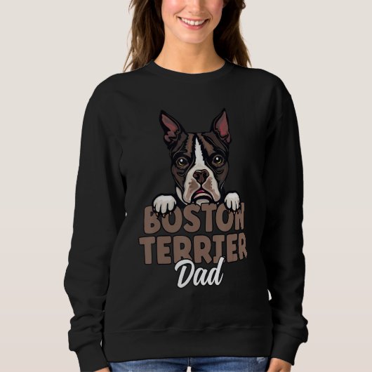 Boston Terrier Dad Dog Dog Dad Boston Terrier Fath Trui (Voorkant)