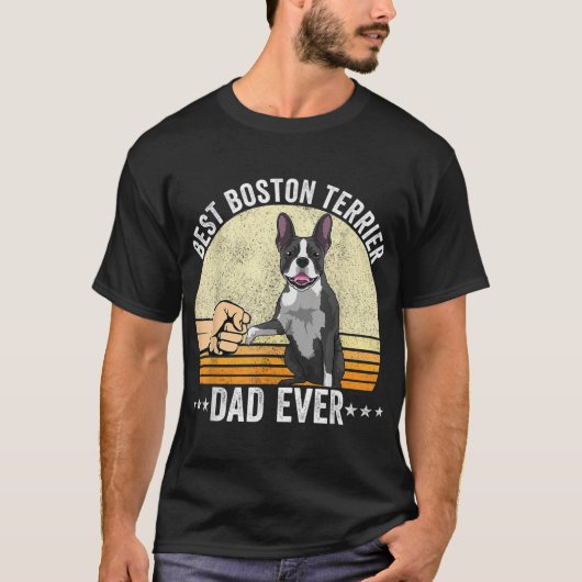 Boston Terrier Dad Dog Fist Bump Bostie Dog for Me T-shirt (Voorkant)