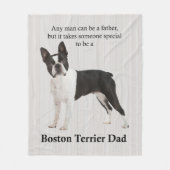 Boston Terrier Dad Fleece Blanket (Voorkant)