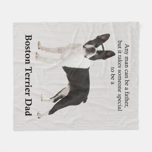 Boston Terrier Dad Fleece Blanket (Voorkant (Horizontaal))