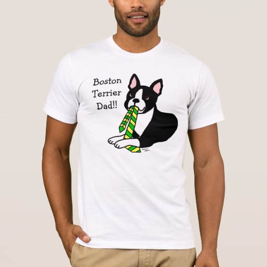 Boston Terrier Dad met Stropdas 1 T-shirt (Voorkant)