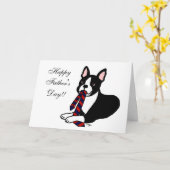 Boston Terrier Dad met Stropdas 2 Kaart (Gele Bloem)