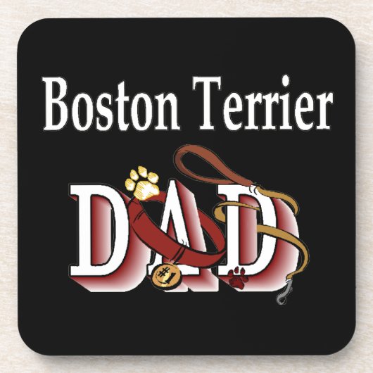 Boston Terrier Dad Onderzetter (Voorkant)