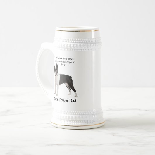 Boston Terrier Dad Stein Bierpul (Voorkant links)
