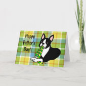 Boston Terrier Daddy 1 Plaid Kaart (Voorkant)
