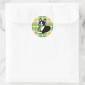 Boston Terrier Daddy 1 Plaid Ronde Sticker (Tas)