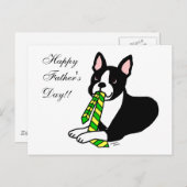 Boston Terrier Daddy met Stropdas 1 Briefkaart (Voorkant / Achterkant)