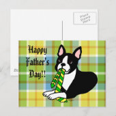 Boston Terrier Daddy met Stropdas 1 Briefkaart (Voorkant / Achterkant)
