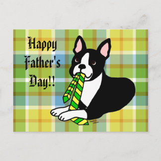Boston Terrier Daddy met Stropdas 1 Briefkaart