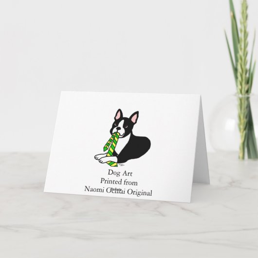 Boston Terrier Daddy met Stropdas 1 Kaart (Achterkant)