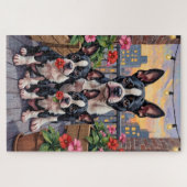 Boston Terrier Daktuin Kunst Legpuzzel (Horizontaal)