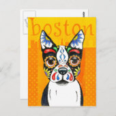 Boston Terrier Day of the Dead Briefkaart (Voorkant / Achterkant)