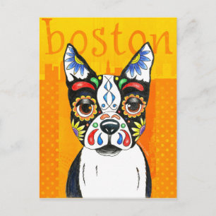 Boston Terrier Day of the Dead Briefkaart