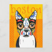 Boston Terrier Day of the Dead Briefkaart (Voorkant)