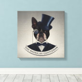 Boston Terrier - De Amerikaanse Gentleman Canvas Afdruk (Insitu (Houten vloer))