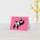 Boston Terrier - de Leuke Hond van de Cartoon Kaart (Gele Bloem)