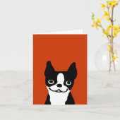 Boston Terrier - de Leuke Hond van het Gezicht Kaart (Gele Bloem)