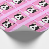 Boston Terrier Design Wrapping Paper Cadeaupapier (Hoek)