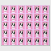 Boston Terrier Design Wrapping Paper Cadeaupapier (Vlak)