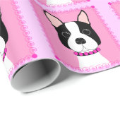 Boston Terrier Design Wrapping Paper Cadeaupapier (Rol Hoek)