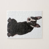 Boston Terrier die naar je puzzle kijkt met Gift B Legpuzzel (Horizontaal)