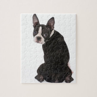 Boston Terrier die naar je puzzle kijkt met Gift B Legpuzzel