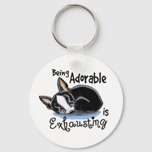 Boston Terrier die Schattig zijn Sleutelhanger