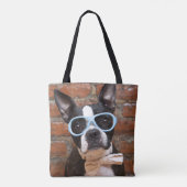 Boston Terrier die zonnebrillen en een Stropdas me Tote Bag (Achterkant)