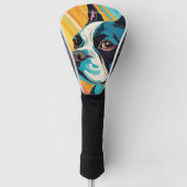 Boston Terrier Dog 004 - Bruno Pokopen Golfheadcover (Voorkant)