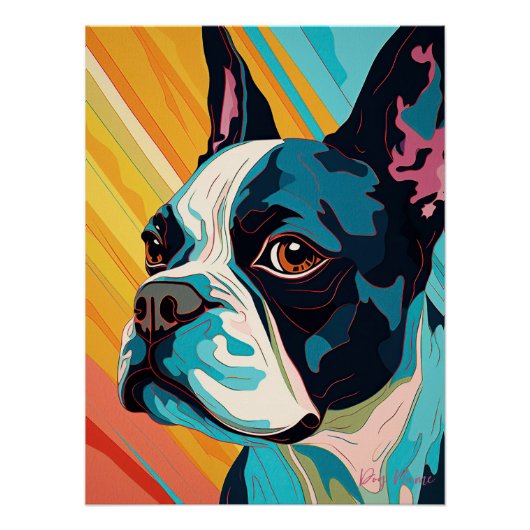 Boston Terrier Dog 004 - Bruno Pokopen Perfect Poster (Voorkant)