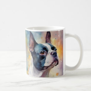 Boston Terrier Dog 173 Waterverf Koffiemok